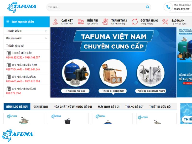 Trang website thương hiệu Tafuma