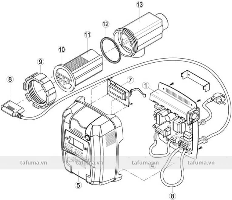 Cấu tạo của bộ điện phân muối Clo KLS30.C