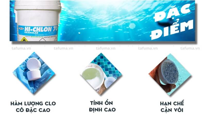 Đặc điểm của chlorine Nippon 70% dạng bột - Nhật Bản