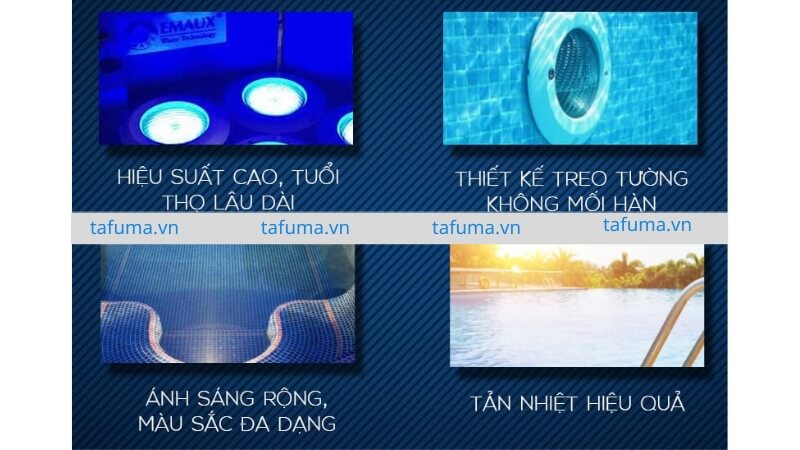Ưu điểm của đèn LED bể bơi Emaux Elcomp-N