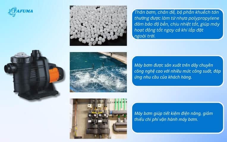 Đặc điểm của máy bơm bể bơi Tafuma 