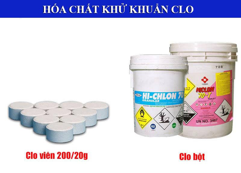 Hóa chất Clo khử trùng bể bơi