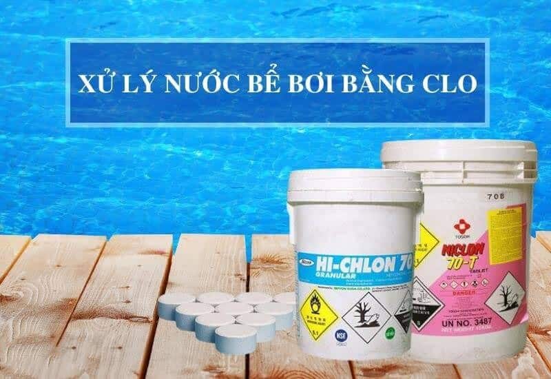 Hóa chất Clo xử lý nước bể bơi