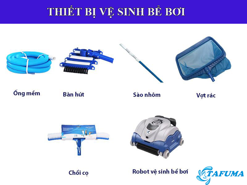 Một số thiết bị vệ sinh bể bơi