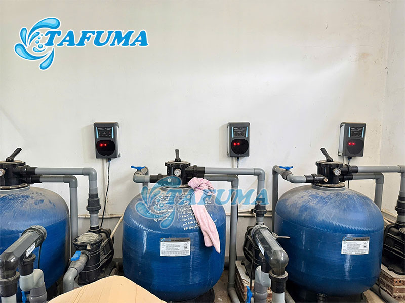 Bình lọc bể bơi được Tafuma lắp đặt cho khách hàng