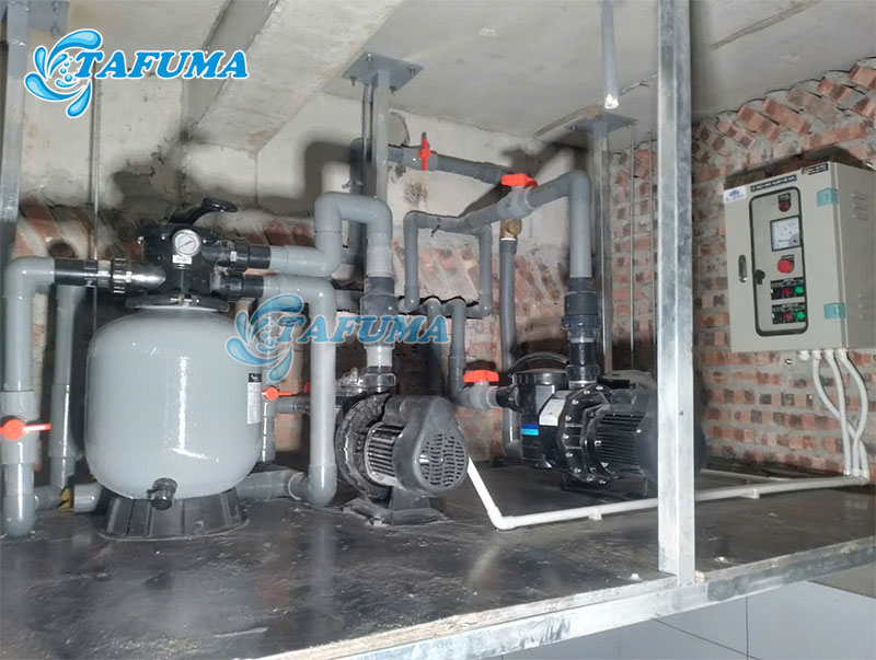 Thiết bị bể bơi được Tafuma lắp đặt cho khách hàng