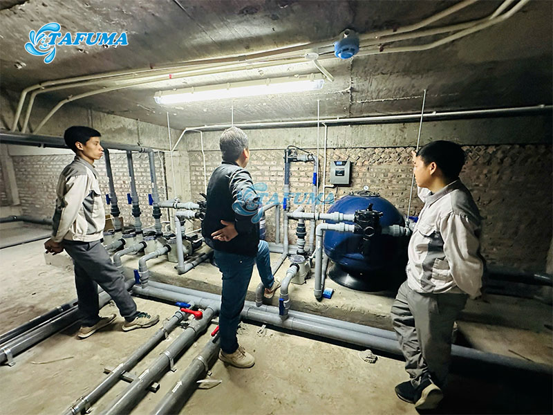 Tafuma chuyên thi công, lắp đặt thiết bị bể bơi cho khách hàng