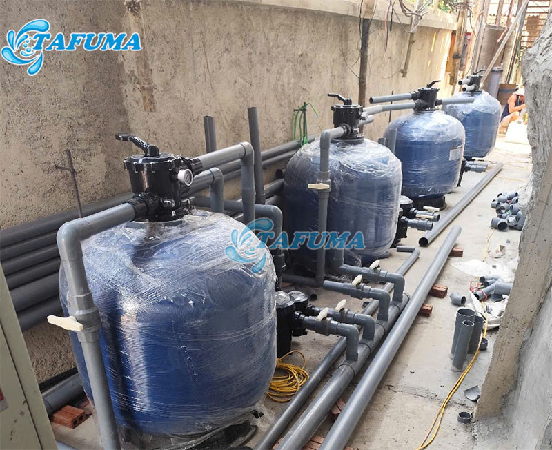Bình lọc hồ bơi được Tafuma lắp đặt cho khách hàng
