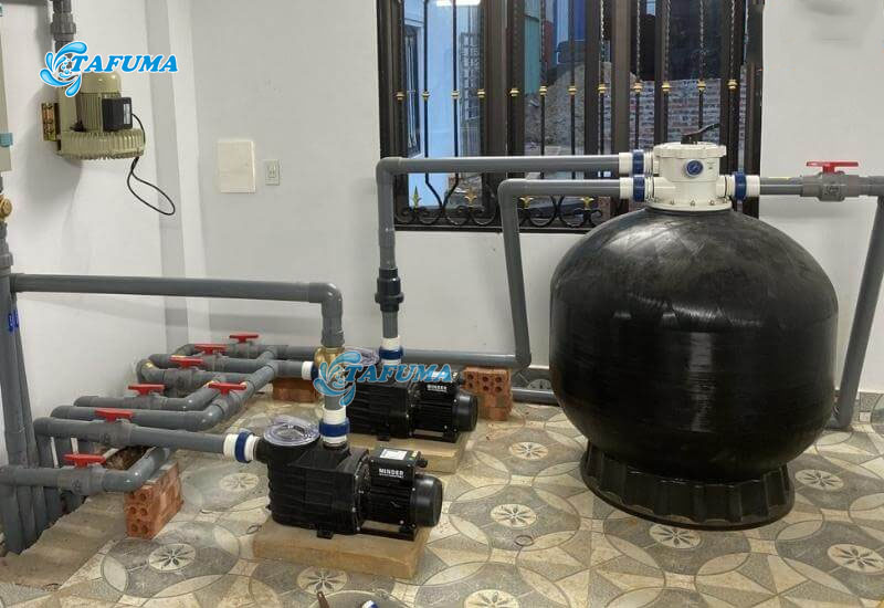 Bình lọc Minder M đen được Tafuma lắp đặt cho khách hàng